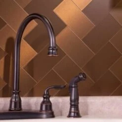 Aspect Metal™ Brushed Bronze Peel-And-Stick Backsplash, 3 X 6, Package Of 8 -Camebridge Shop 104277 w DetailedProductView3 Lg