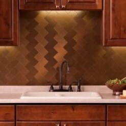 Aspect Metal™ Brushed Bronze Peel-And-Stick Backsplash, 3 X 6, Package Of 8 -Camebridge Shop 104277 w DetailedProductView4 Lg
