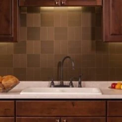 Aspect Metal™ Brushed Bronze Peel-And-Stick Backsplash, 3 X 6, Package Of 8 -Camebridge Shop 104277 w DetailedProductView5 Lg