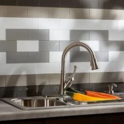 Aspect Glass™ Peel-And-Stick Backsplash, Frost, 3 X 6, Package Of 8 -Camebridge Shop 104286 w LifestyleImage Lg