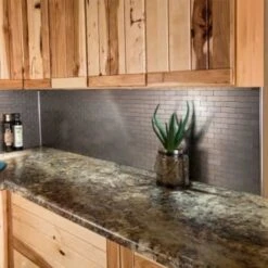 Aspect Metal™ Matted Peel-And-Stick Mini Backsplash, 4 X 12-1/2 Package Of 3 -Camebridge Shop 104291 w TopView Lg