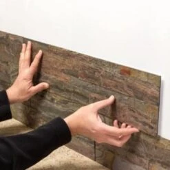 Aspect Stone™ Peel-And-Stick Backsplash In Weathered Quartz, 6-In X 24-In -Camebridge Shop 104318 w BackView Lg