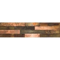 Aspect Metal Distressed Peel & Stick Backsplash In Bronze Relic, Package Of 3