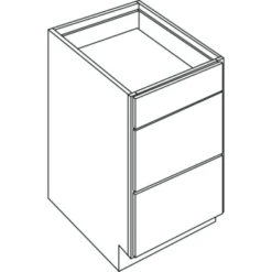 Cnc Cabinetry 18" W 3 Drawer Base Cabinet, Country Oak