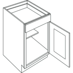 Cnc Cabinetry 18" W 1 Door Base Cabinet (L), Country Oak
