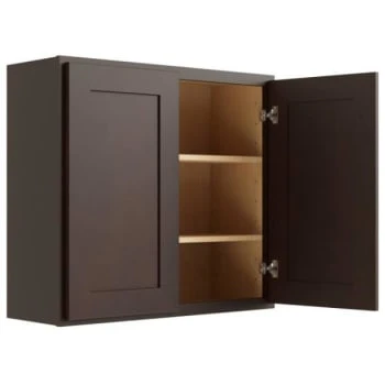 Cnc Cabinetry 27" W X 30" H 2 Door Wall Cabinet, Luxor Espresso 3 Cnc Cabinetry 27" W X 30" H 2 Door Wall Cabinet, Luxor Espresso