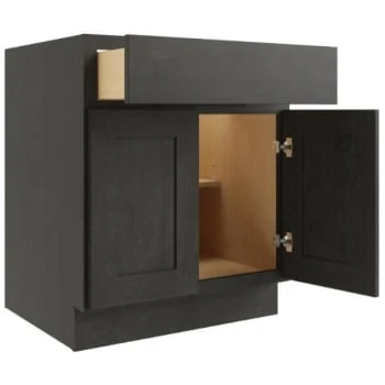 Cnc Cabinetry 24" W 1 Drawer 2 Door Base Cabinet, Luxor Smoky Grey 3 Cnc Cabinetry 24" W 1 Drawer 2 Door Base Cabinet, Luxor Smoky Grey