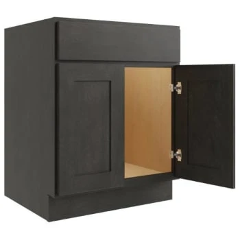 Cnc Cabinetry Luxor Smoky Grey Sink Base Cabinet 24w X 34.5h 3 Cnc Cabinetry Luxor Smoky Grey Sink Base Cabinet 24w X 34.5h