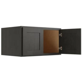 Cnc Cabinetry Luxor Smoky Grey Wall Cabinet, 24 Deep 36w X 12h 3 Cnc Cabinetry Luxor Smoky Grey Wall Cabinet, 24 Deep 36w X 12h