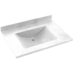 Swan® White Contour Solid Surface Single Bowl Vanity Top 22" X 31"