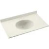 Swan® Bisque Ellipse Solid Surface Single Bowl Vanity Top 22" X 25" -Camebridge Shop 240368 w MainProductImage BUS Lg