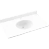 Swan® White Ellipse Solid Surface Single Bowl Vanity Top 22" X 31" -Camebridge Shop 240372 w MainProductImage BUS Lg