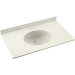 Swan® Bisque Ellipse Solid Surface Single Bowl Vanity Top 22" X 31"