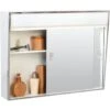 Zenith 24.38 In. X 19.5 In. Lighted Sliding Door Surface-Mount Medicine Cabinet In Chrome 2 Zenith 24.38 In. X 19.5 In. Lighted Sliding Door Surface-Mount Medicine Cabinet In Chrome -Camebridge Shop 245816 MainProductImage Lg
