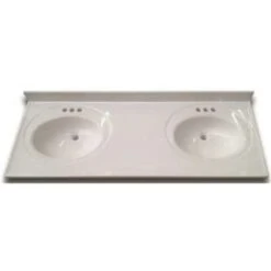Premier® Premier 61 In X 22 In Custom Vanity Top Recessed Double Bowl In White Swirl