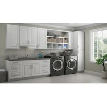 Hampton Bay Hampton Satin Wh Raised Pnl Base Kitchen Cbnt W/ Drawer Glides 4 Hampton Bay Hampton Satin Wh Raised Pnl Base Kitchen Cbnt W/ Drawer Glides - Image 2