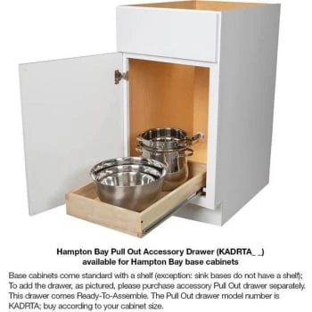 Hampton Bay Hampton Satin Wh Raised Pnl Base Kitchen Cbnt W/ Drawer Glides 9 Hampton Bay Hampton Satin Wh Raised Pnl Base Kitchen Cbnt W/ Drawer Glides - Image 7