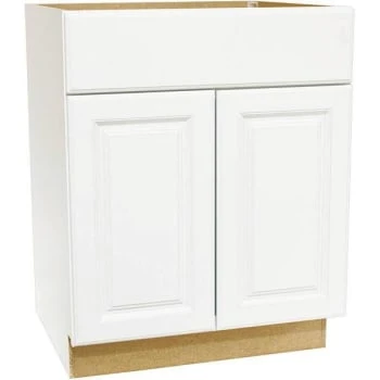 Hampton Bay Hampton Satin Wh Raised Pnl Base Kitchen Cbnt W/ Drawer Glides 3 Hampton Bay Hampton Satin Wh Raised Pnl Base Kitchen Cbnt W/ Drawer Glides