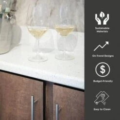 Hampton Bay Formica 8' Countertop, Matte Sea Salt, Waterfall Edge, Backsplash -Camebridge Shop 297011 DetailedProductView3 Lg