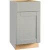 Hampton Bay Dove Gray Shaker Base Cabinet, 18" X 24" X 34.5" With Glides -Camebridge Shop 297326 MainProductImage Lg
