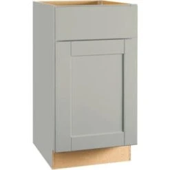 Hampton Bay Dove Gray Shaker Base Cabinet, 18" X 24" X 34.5" With Glides