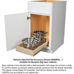 Hampton Bay Dove Gray Shaker Base Cabinet, 21x34.5x24 " W/ Drawer Glides 15 Hampton Bay Dove Gray Shaker Base Cabinet, 21x34.5x24 " W/ Drawer Glides -Camebridge Shop 297435 DetailedProductView6 Lg