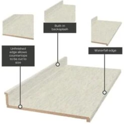 Hampton Bay Wilsonart Laminate Countertop 10 ' Textured Wh Cascade -Camebridge Shop 299778 DetailedProductView4 Lg
