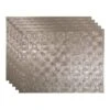Fasade 18x24 Lotus Backsplash Panel, Brushed Nickel, Package Of 5