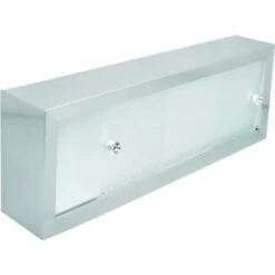 30w X 8"h Chrome-Plated Aluminum Cosmetic Box With Sliding Plastic Doors