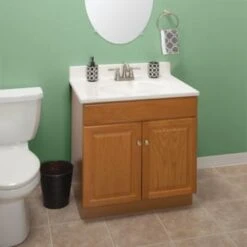Modular Vanity Tops 31 X 22" Solid White Cultured Marble Vanity Top And Bowl -Camebridge Shop 404383 v LifestyleImage Lg