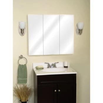 Zenith 36 W X 30 In H Surface-Mount Tri-View Bevel Mirror Medicine Cabinet 4 Zenith 36 W X 30 In H Surface-Mount Tri-View Bevel Mirror Medicine Cabinet - Image 2