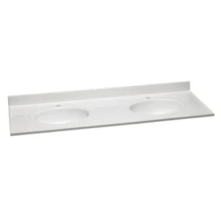 Design House® 61 X 22 Solid White Marble Vanity Top And Double Bowl, Widespread